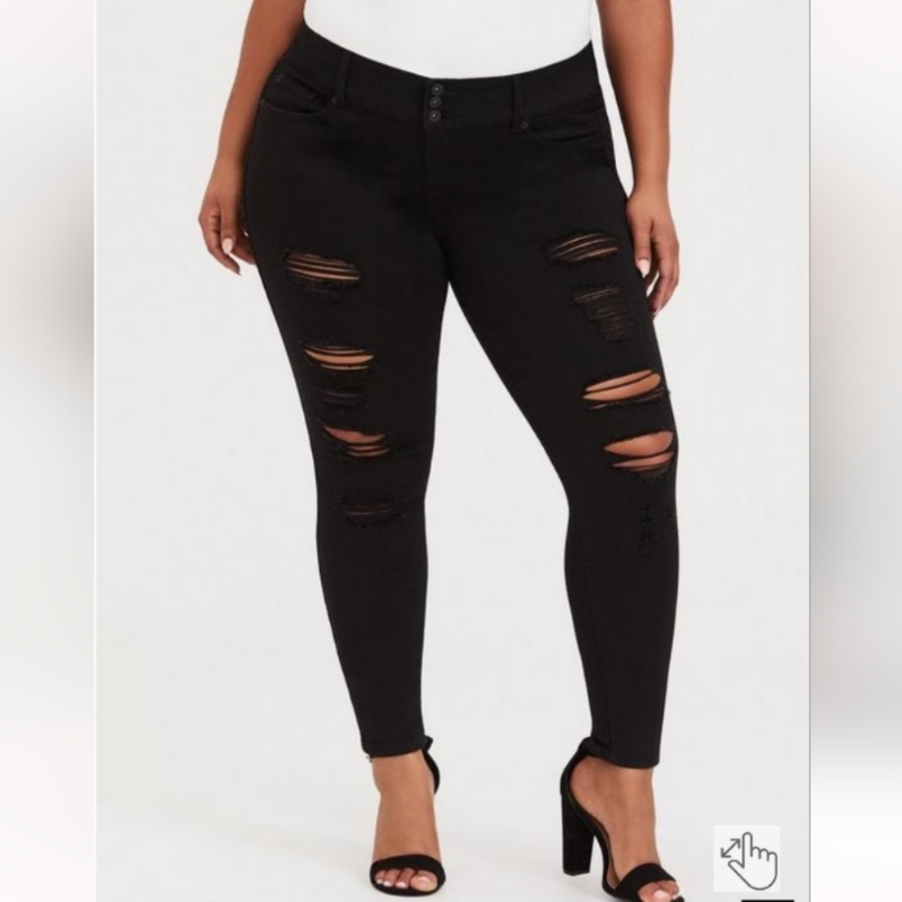 Torrid Black Distressed Jeans